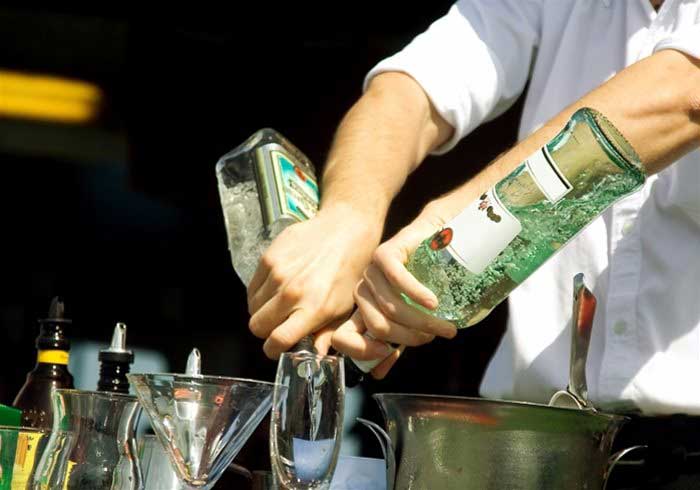Cocktails being made