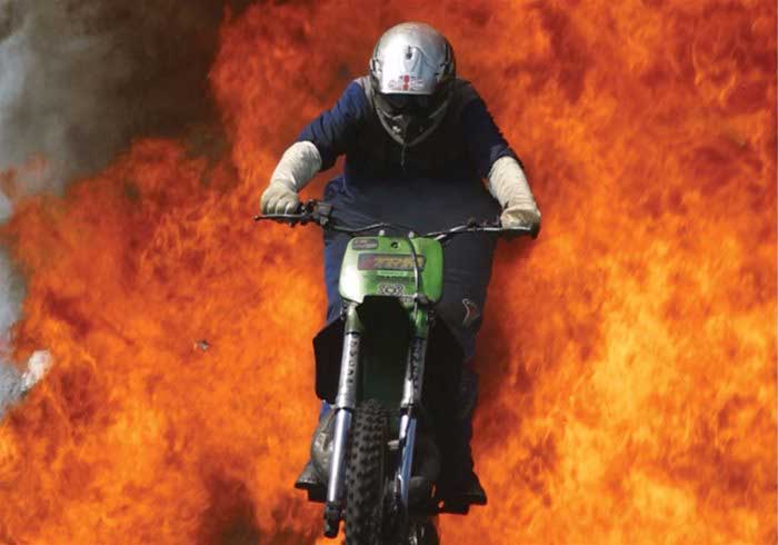 Motorcycle Fire Stunt