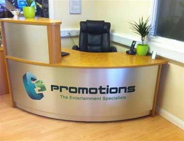 Image of the main reception area at ES Promotions