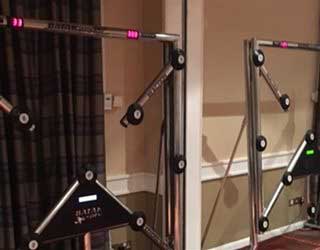 Picture of two batak walls at an event.