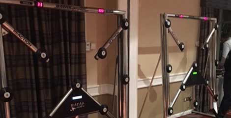 Picture of two batak walls at an event.