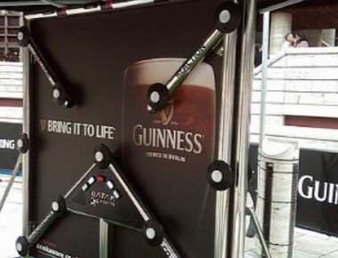 Image of the batak wall at a drinks promotion.