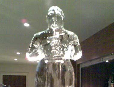 Image of a Hollywood statue ice sculpture