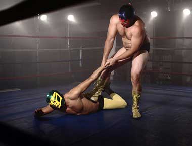 Two Wrestlers fighting
