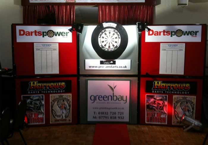 Exhibition darts set up