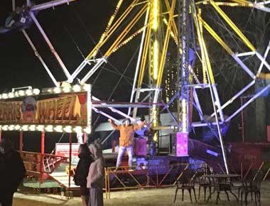 Fairground Ferris Wheel at Night