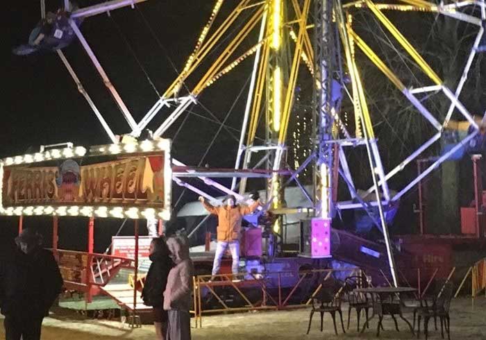 Fairground Ferris Wheel at Night