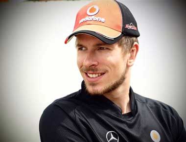 Lookalike of the F1 driver Jenson Button