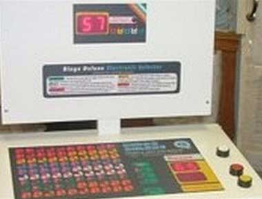 The front of the electronic bingo machine