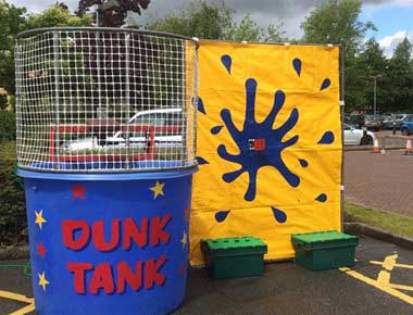 Dunk Tank ready to be used in a car park