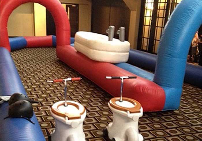 Toilet Racing Set up and inflatable